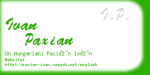 ivan paxian business card